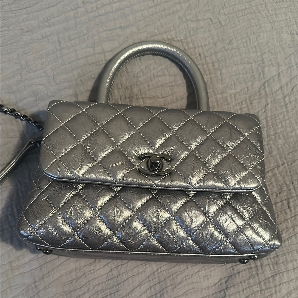 CHANEL Metallic Silver Mini Bag